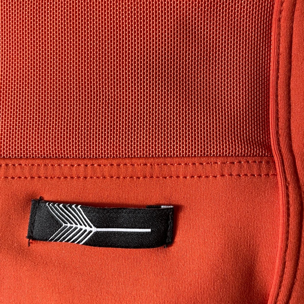 oiselle Bright Orange Front Zip Sports Bra - Picture 3 of 4